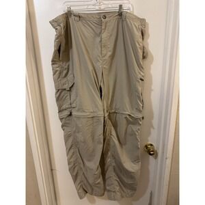 Columbia 100% Nylon Convertible Hiking Pants Beige 46W 36L